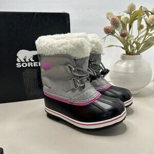 Sorel Children’s Yoot Pac Nylon Boot Waterproof Chrome Grey Black US 11 NWB